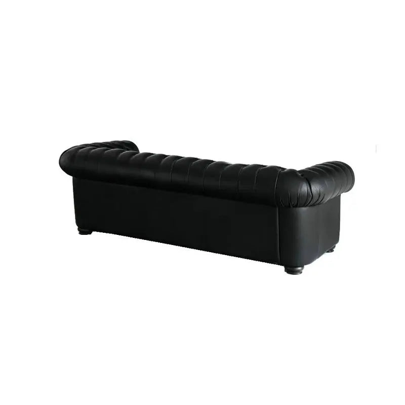 Classic Tufted Leather Chesterfield Sofa, Luxury Living Room Couch