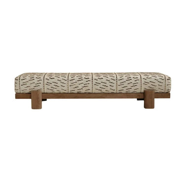 Handmade Beech Solid Wood Velvet Ottoman Bench for Entryway and Living Room