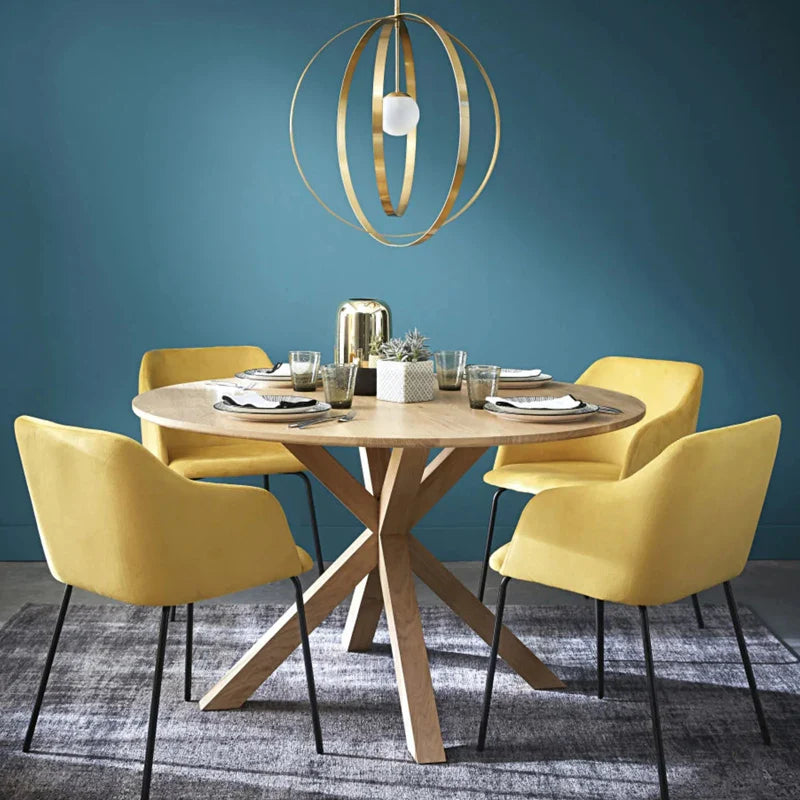 Classic Solid Oak Wood Round Dining Table Modern Kitchen Wedding Furniture