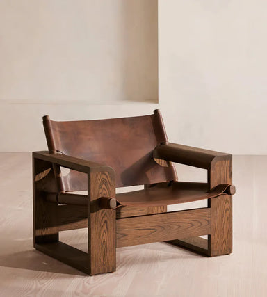 Luxury European Retro Leather Armchair: Handcrafted Solid Wood Living Room Lounge
