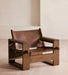 Luxury European Retro Leather Armchair: Handcrafted Solid Wood Living Room Lounge