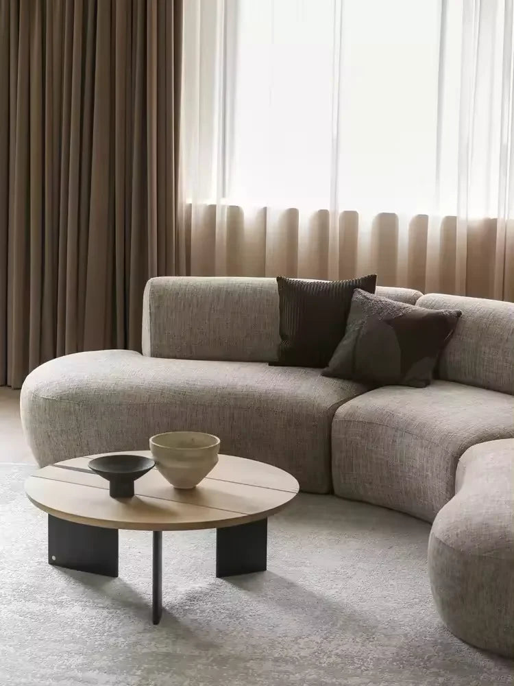 Luxury Cloud Curved Sofa: 3-Seater Modern Fabric Sectional for Ultimate Comfort