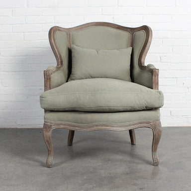 Elegant French Wooden Carved Armchair for Living Room, Wedding, or Accent Piece
