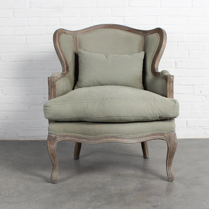 Elegant French Wooden Carved Armchair for Living Room, Wedding, or Accent Piece