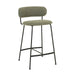 Retro 70s Style Lime Green Metal Barstool, Low Height for Kitchen & Commercial Use