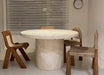 Elegant Round Travertine Dining Table for Modern Contemporary Home Decor
