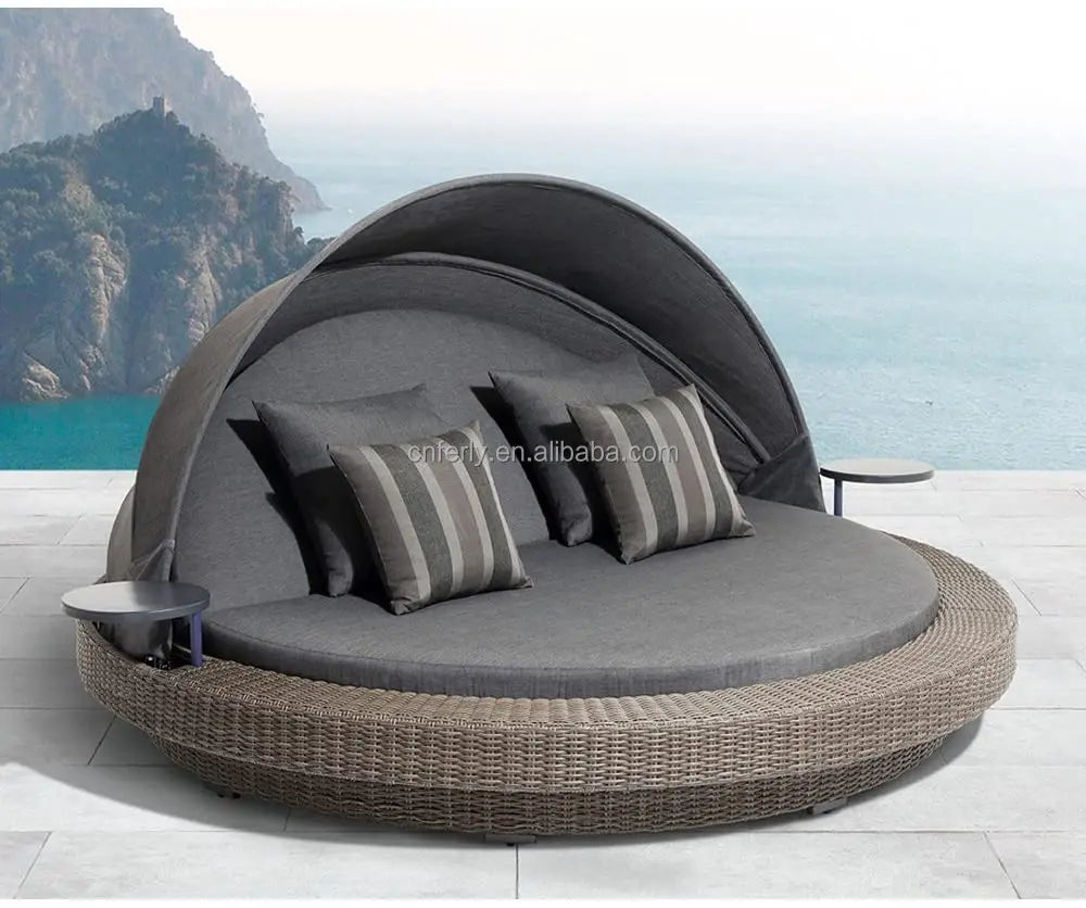 Commercial Grade All Weather Rattan Outdoor Resort Poolside Lounge Daybed