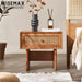 Exquisite Ash Wood Rattan Nightstand Modern Design Luxury Bedroom Side Table