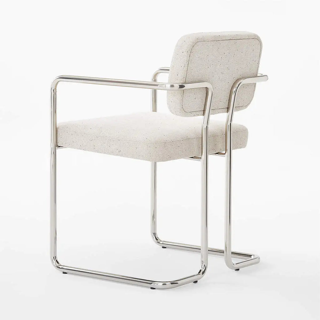 Stylish Modern Linen Dining Office Chair with Sturdy Steel Metal Legs