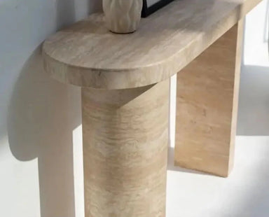 Elegant Tostone Natural Travertine Console Table for Modern Entryway Living Room Decor