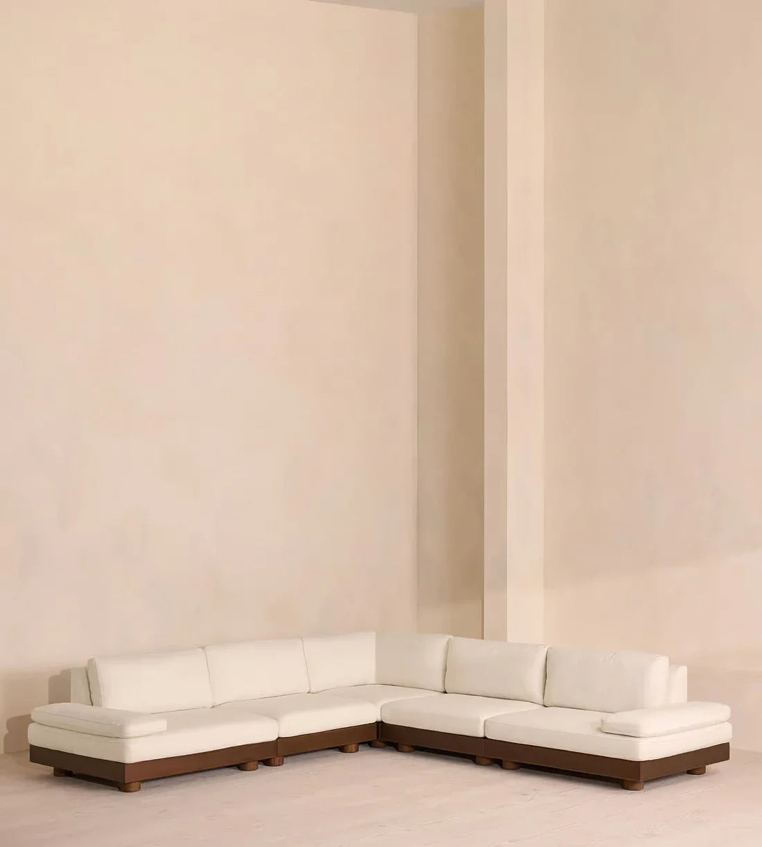 Modern Luxury Fabric Single Sofa Chaise with Oak Wood Legs