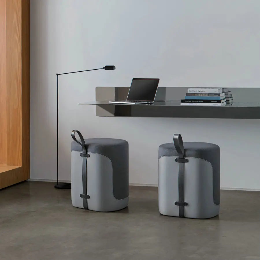 Plush Round Velvet Ottoman Pouf: Modern Living Room Seating Accent