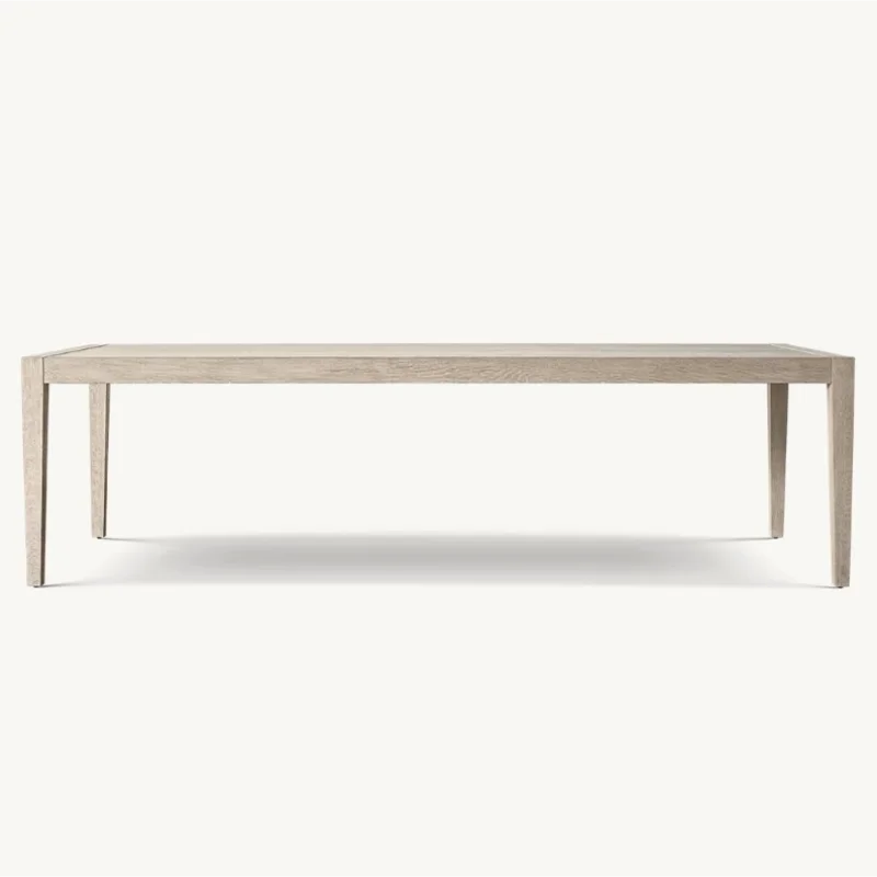 Elegant Solid Wood Dining Table: Customizable, Classic American Village Style for Villas & Homes