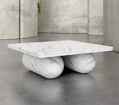 Elegant Carrara White Marble Rectangle Coffee Table for Modern Living Spaces