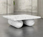 Elegant Carrara White Marble Rectangle Coffee Table for Modern Living Spaces