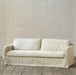 Modern Nordic Linen Fabric Loveseat Sofa with Washable Wabi-Sabi Style