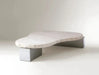 Wabi-Sabi Natural Travertine Coffee Table | Irregular Beige Living Room Accent