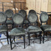 French Classic Solid Oak Louis Velvet Bar Stool Dining Chair