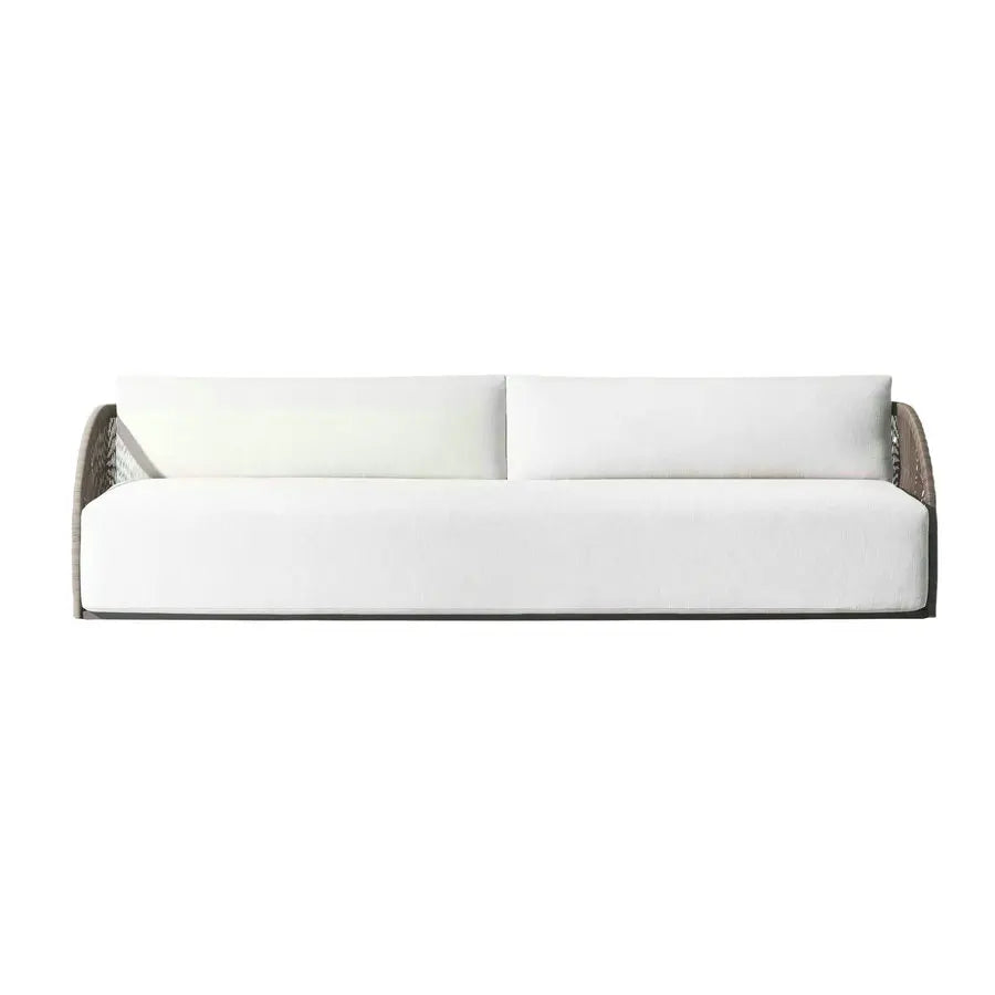 Luxury Modern Aluminum L-Shape Outdoor Sectional Sofa Set with Waterproof Rattan