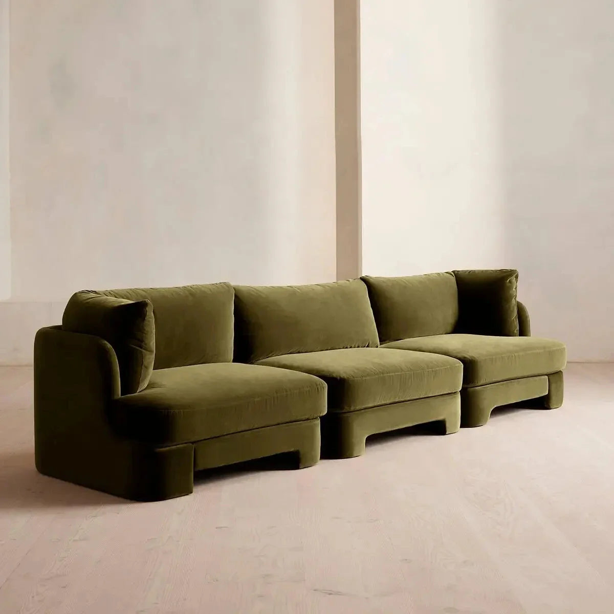 Luxurious Green Velvet Sofa Set: Modern Design, Comfortable Living Room Furniture