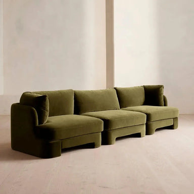 Luxurious Green Velvet Sofa Set: Modern Design, Comfortable Living Room Furniture