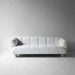 Plush White Boucle Three-Seat Sofa – Modern Living Room Couch Furniture