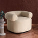 Luxurious White Boucle Swivel Accent Chair, Low Back, Upholstered Living Room Armchair