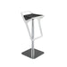 Modern Adjustable Swivel Bar Stool, Chromed Base, Premium PU Leather