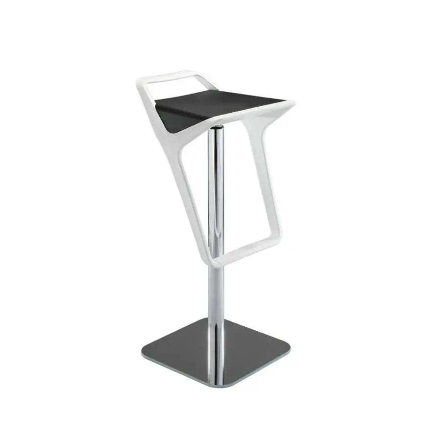 Modern Adjustable Swivel Bar Stool, Chromed Base, Premium PU Leather