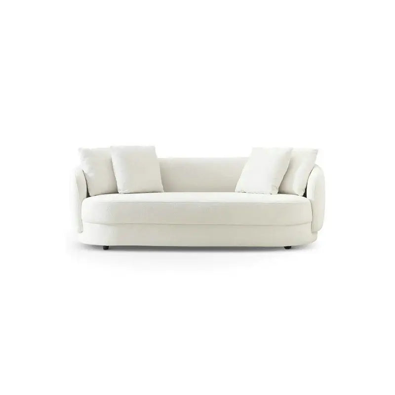 Luxurious White Boucle Curved 3-Seater Cloud Living Room Sofa