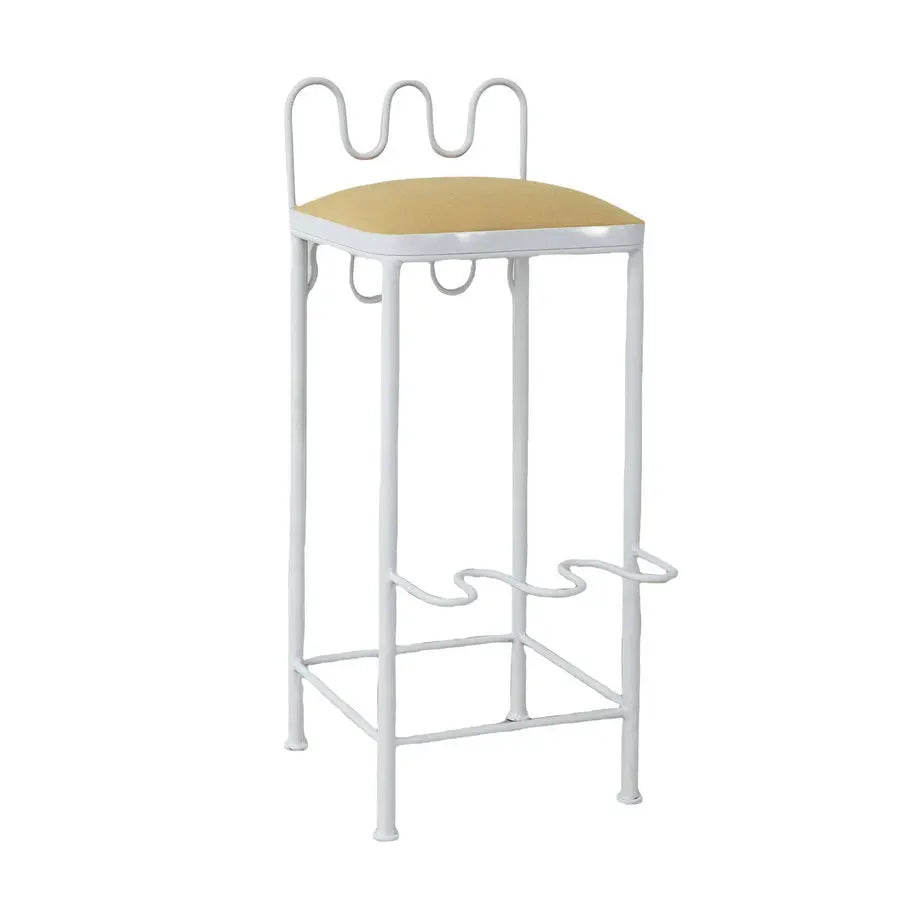 Elegant White Mid-Century Modern Counter Height Kitchen Island Bar Stool