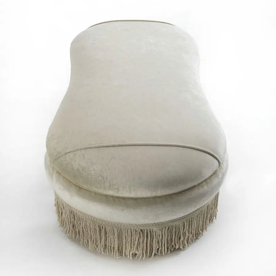 Luxury Velvet Fringed Ottoman Bench, Modern Wood Frame Entryway Seating