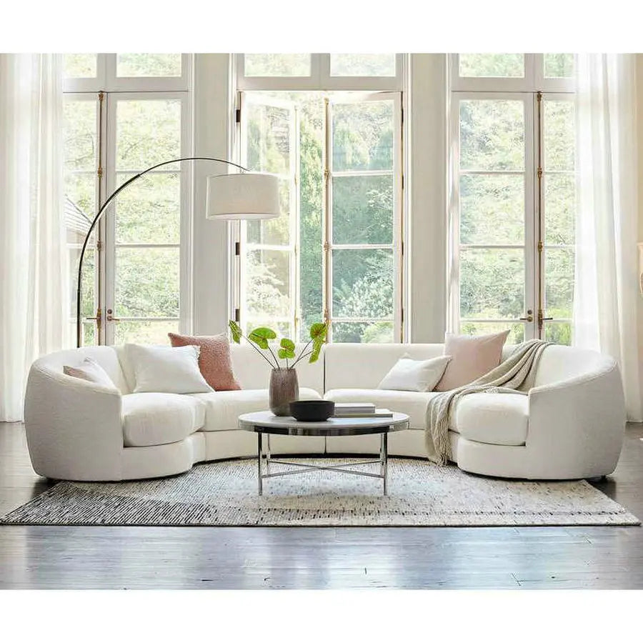 Luxurious Curved Fabric Sectional Sofa Set for Modern Home Living