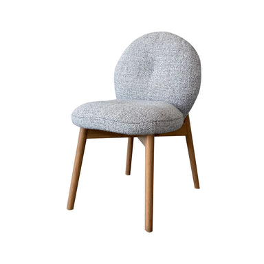 Elegant Solid Oak Wood Dining Chair with Padded Round Back and Seat