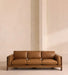 Luxury Modern Wood Frame Handcrafted Leather Sofa - Comfortable Three Seater Couch