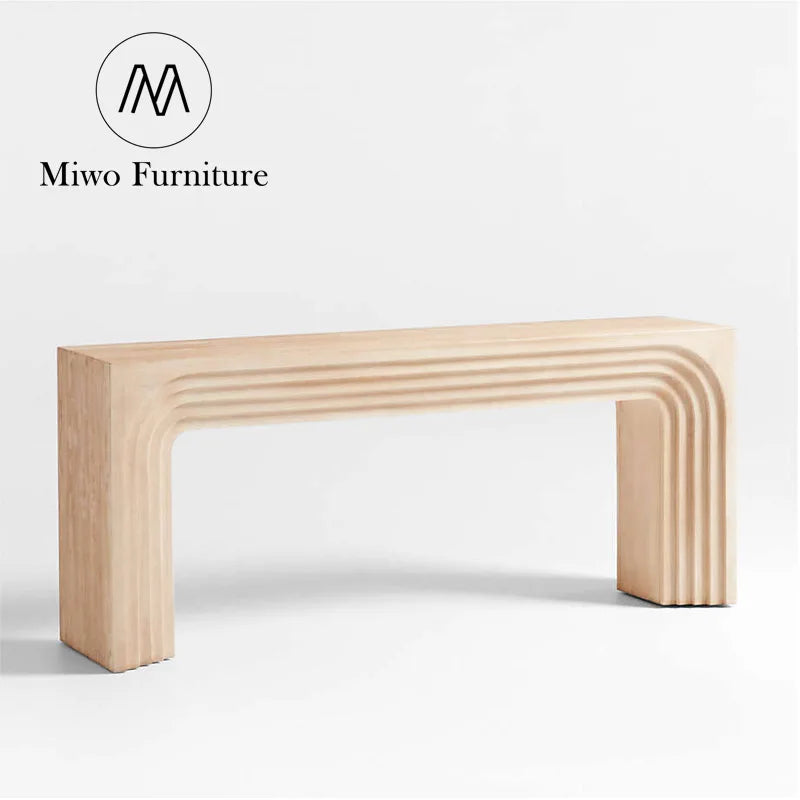 Modern Natural Solid Wood Narrow Entryway Sofa Backrest Console Table