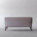 Elegant French Carved Oak Linen 2-Seater Sofa with Nailhead Trim