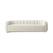 Channeled White Boucle Sofa - Solid Wood Frame, Plush Living Room Couch