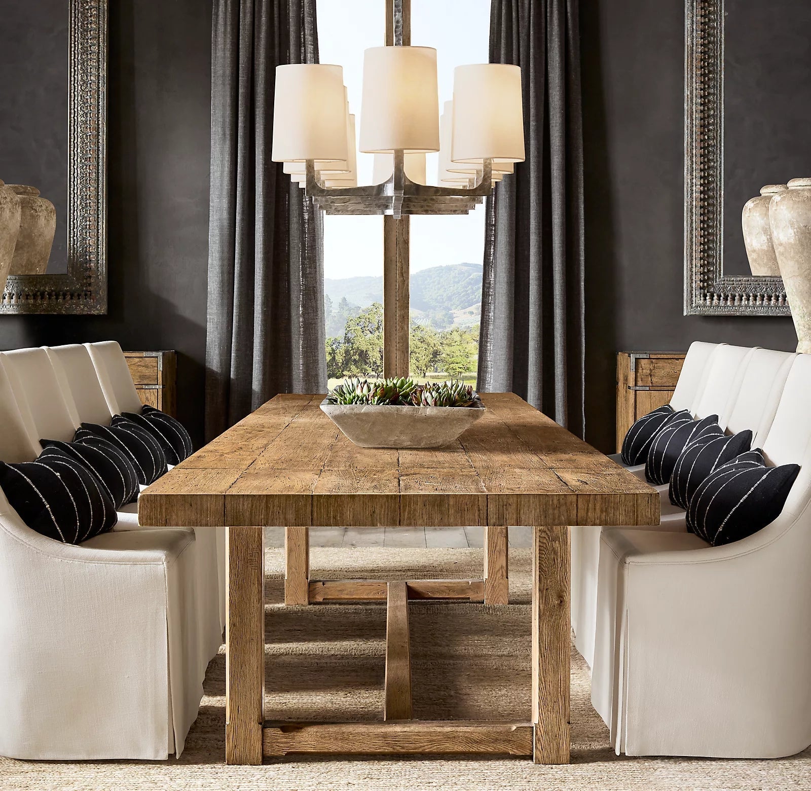 Premium Elegant Handcrafted Walnut Plank Dining Table