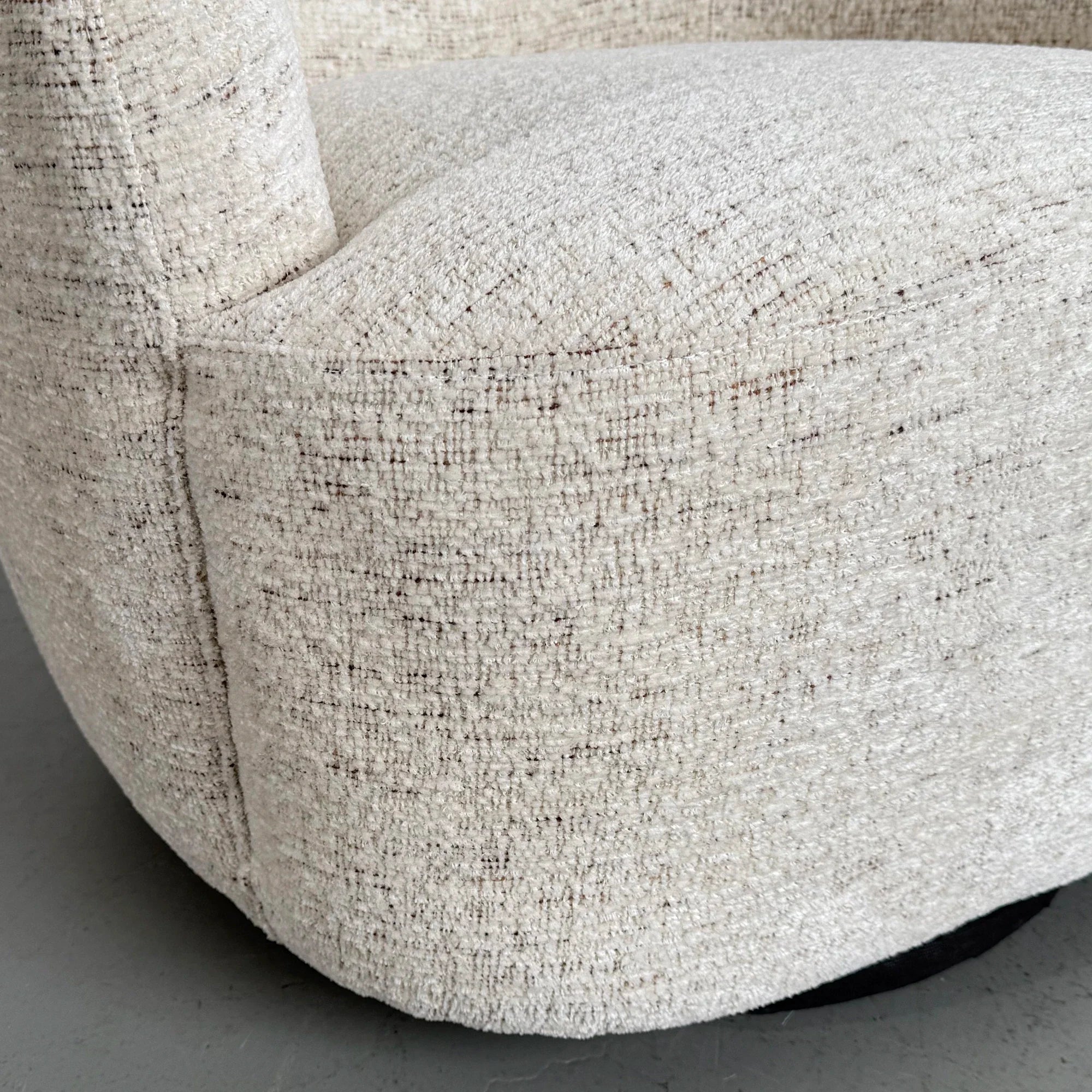 Modern Oatmeal Cotton Upholstered Swivel Club Chair for Living Room & Hotel