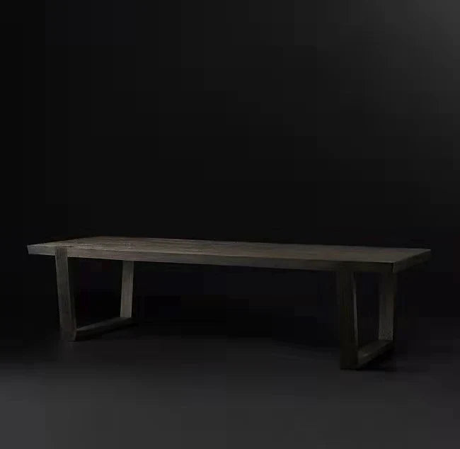 Durable Solid Wood Plank Dining Table - Modern Style, Customizable for Any Space