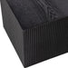 Modern Black Oak Fluted Barrel Square Side Table for Living Room