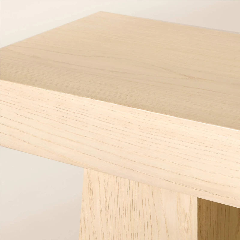 Contemporary Bleached Oak Solid Wood Entryway Hallway Console Table