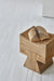 Natural Brushed Recycled Wood Foot Stool for Living Room Furniture