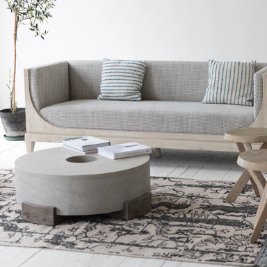 Elegant Mid-Century Concrete Elm Coffee Table for Modern Living Spaces