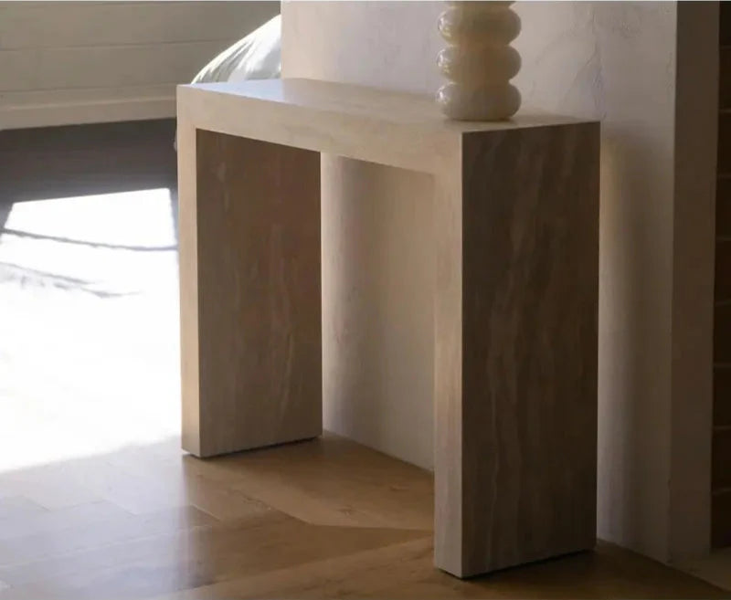 Luxurious Natural Travertine Console Table for Elegant Entryway Living Room