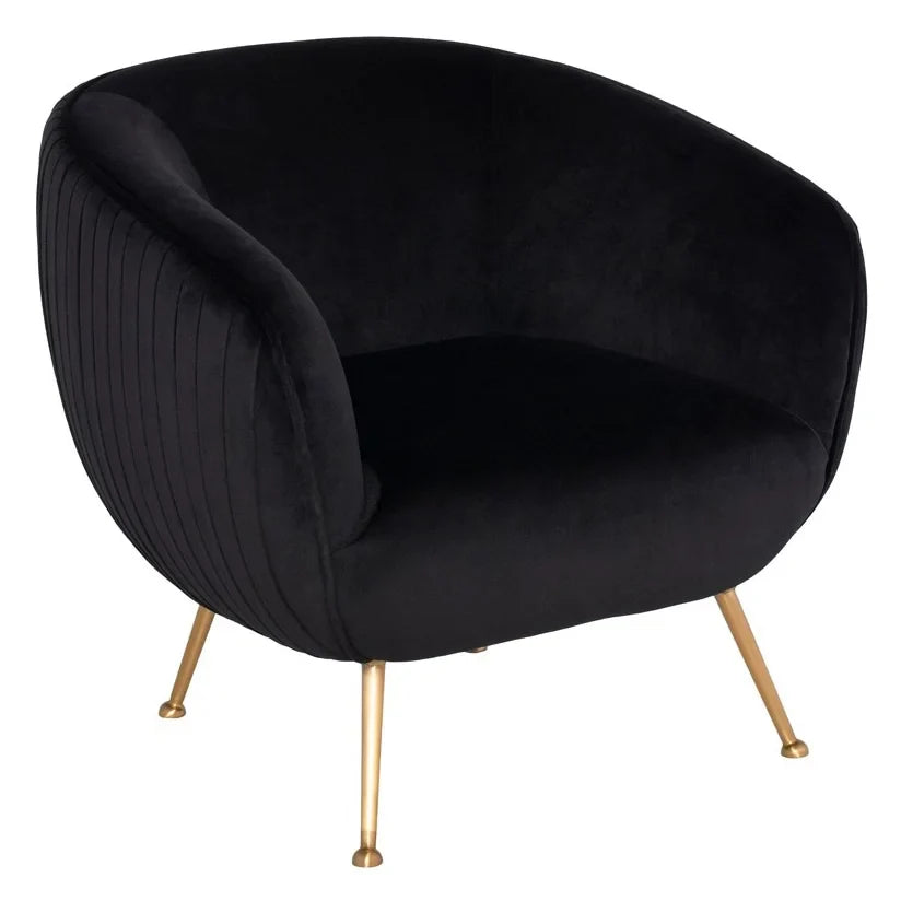 Luxurious Blush Velvet Sofia Accent Chair, Modern Stainless Steel Leisure Living Room