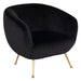 Luxurious Blush Velvet Sofia Accent Chair, Modern Stainless Steel Leisure Living Room