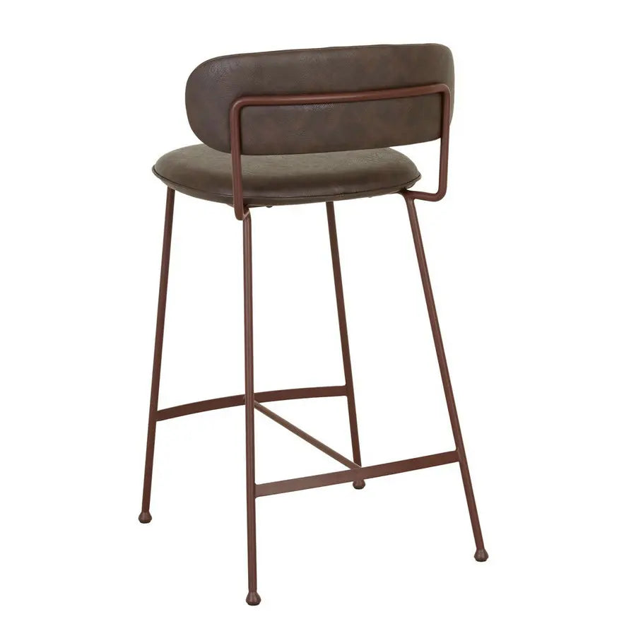 Retro 70s Style Lime Green Metal Barstool, Low Height for Kitchen & Commercial Use