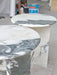 Tostone Luxury Arabescato White Marble Side Table Elegant Modern Living Room